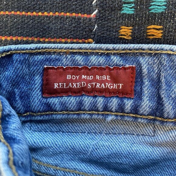 Lucky Brand Boy Mid Rise Relaxed Straight Patchwork Pants. Festival. Boho. 10/30 - Picture 12 of 16